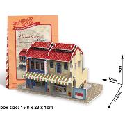 Maquette Maison de Singapour Chinatown en Carton Mousse 32 pièces 16x11x9 cm