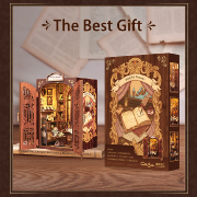 Kit Maquette Book Nook Bookshop Memories 17x12x10 cm Librairie 3D avec Vitre anti-poussière Cutebee
