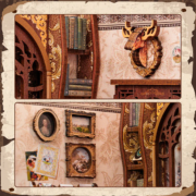 Kit Maquette Book Nook Bookshop Memories 17x12x10 cm Librairie 3D avec Vitre anti-poussière Cutebee