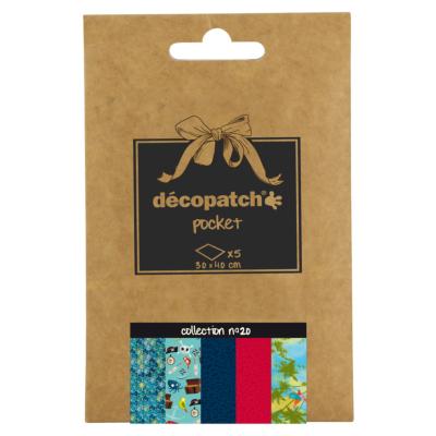 Papier Decopatch Pocket 5 feuilles 30x40cm assorties Collection n°20