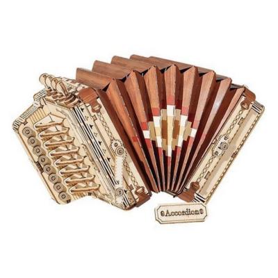 Maquette Bois Musique Accordéon 17 cm Puzzle 3D de 152 pièces