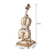 Maquette Bois Musique Violoncelle 20cm Puzzle 3D de 58 pièces