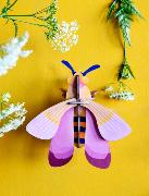 Insecte Abeille Rose en carton 15 cm Pink Bee Décoration 3D Studioroof