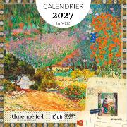 Calendrier mural 2027 Impressionnistes 12 illustrations Gwenaëlle Trolez 16 mois 30X30 cm Kiub