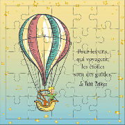 Carte Puzzle Le Petit Prince 25 pièces Montglofière avec Carte et Enveloppe 17x17 cm Kiub