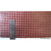 Papier népalais Lokta Pied de poule Gris Rouge Feuille 50x75 cm