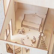 Maison de Poupées Winter 56x35cm avec Mobilier à construire Bois Munda Mundi