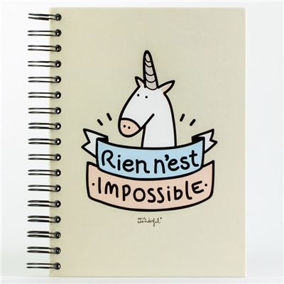 Carnet à spirale Licorne Rien n'est impossible Mr Wonderful