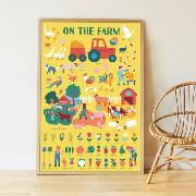 Poster Géant Découverte La Ferme 58 Stickers 3 à 6 ans Poppik