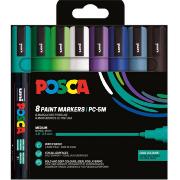 Set 8 Marqueurs Peinture Posca PC5M Couleurs Froides Pointe conique moyenne 1.8 à 2.5 mm