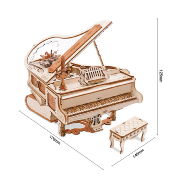 Kit Boîte à musique Piano à fabriquer 17 cm Puzzle 3D Bois mécanique Magic Piano AMK81 223 pièces Rokr