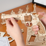 Maquette Bois Pistolet Corsac M60 24cm Puzzle 3D de 102 pièces LQ401 Rokr