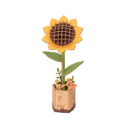 Maquette Bois Pot de Fleurs Tournesol Puzzle 3D de 86 pièces TW011 Rolife