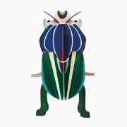 Insecte Scarabée Mimela Beetle en carton 15 cm Décoration 3D Studioroof
