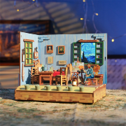 Kit Maquette Sonore La Chambre de Vincent 18x14.5x15.4 cm TQ401 6 Effets sonores Vincent's Bedroom Miniature 3D