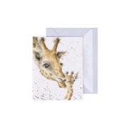 Carte miniature Girafe maman bébé 9x7 cm Wrendale