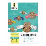 Kit créatif 6 chouettes à fabriquer avec stickers