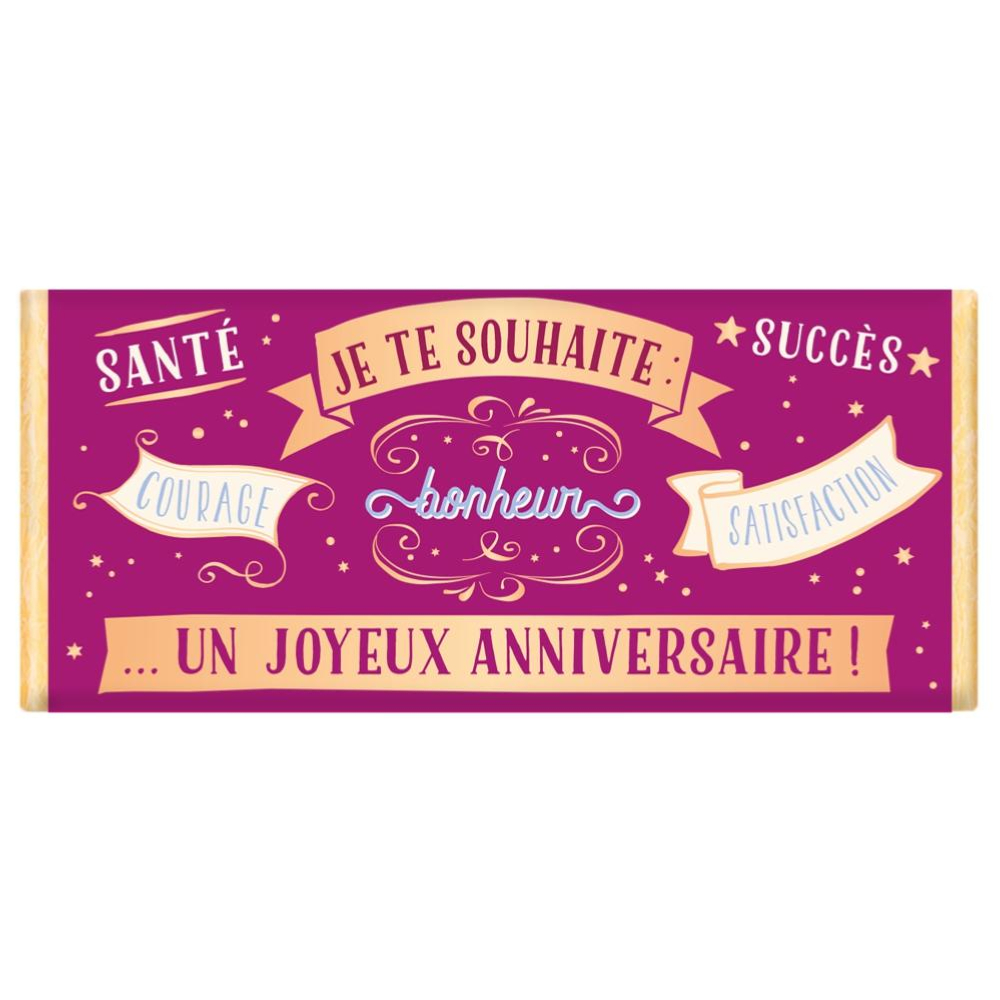 Tablette Chocolat Bio 30g Joyeux Anniversaire Rose Je Te Souhaite Tablette Chocolat Bio 30g Joyeux Anniversaire Rose Je Te Souhaite