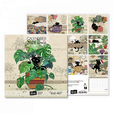 Kiub Bug Art - Porte Monnaie Plat - Chaton Et Livres Pas Cher | Bureau