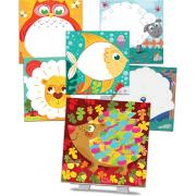 Coffret Peinture au Doigts 6 Tableaux Animaux Colorés 3 ans Crealign