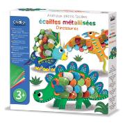 Coffret Ecailles Métallisées à coller 3 Dinosaures 3 ans Crealign