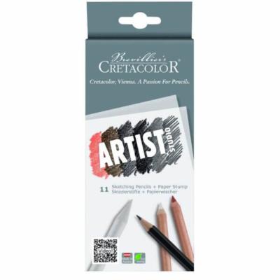 Crayons Set Dessins et Esquisses 10 Crayons et 1 Estompe Artist Studio Cretacolor