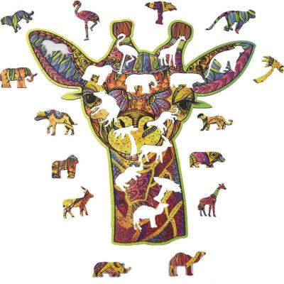 Puzzle en Bois Girafe Amusante 120 pièces 30x26 cm Creatif Wood