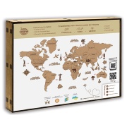 Carte du monde 2D en Bois Taille XS 40x60 cm Creatif Wood