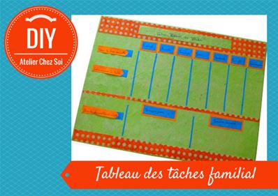 Tableau des tâches pour enfants - Fiche créative