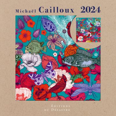 Calendrier mural Luxe 2024 Michaël Cailloux 12 illustrations 12 mois Doré Or chaud 30X30 cm Ed Desastre