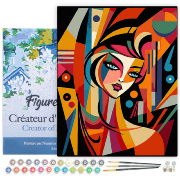 Peinture par numéros Femme abstraite style Picasso Toile tendue sur chassis 40x50 cm Figure d'Art