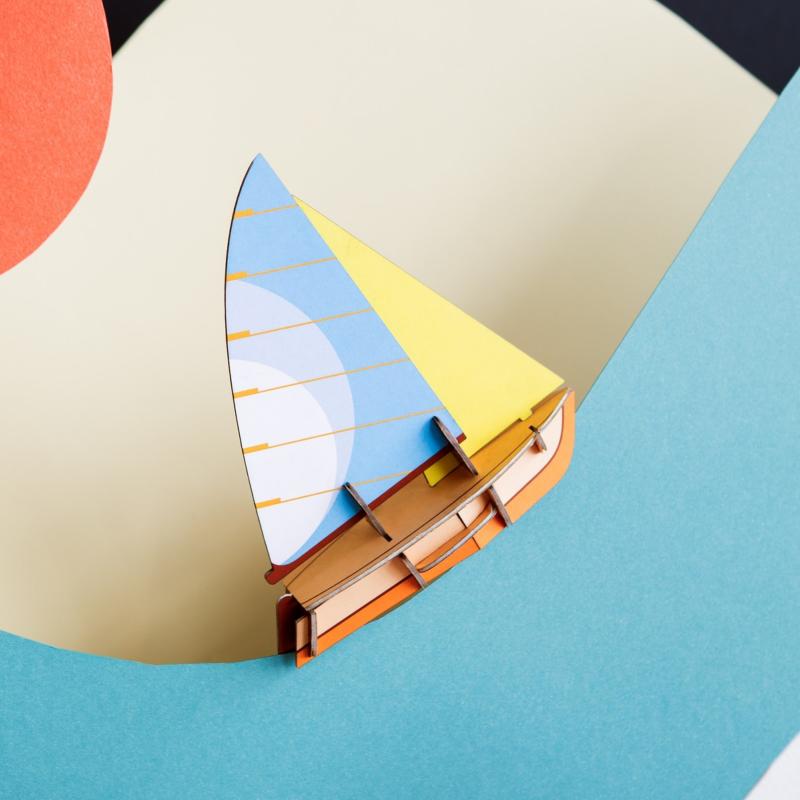 Bateau en carton à construire Voilier Mousquetaire 16 cm
