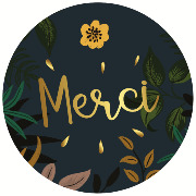Magnet rond 56mm Petits Messages Merci  Bleu Marine Fleur Le Magnet Français