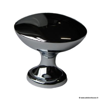 Bouton de meuble rond zamak chrome brillant Ø30