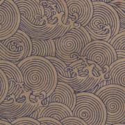 Papier népalais Lokta Okinawa Gris motif Vagues bleues Feuille 50x75 cm