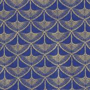 Papier népalais Lokta Tsuru Bleu motif Grues Or Feuille 50x75 cm