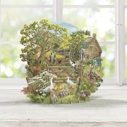 Carte 3D Animaux à la Campagne 16x16 Décor en relief avec enveloppe