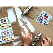 Kit créatif 6 avions en carton à construire avec stickers