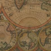 Papier italien imprimé Globe Mappemonde ancienne 50x70 cm Kartos