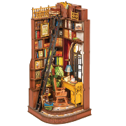 Kit Maquette Book Nook à fabriquer Coin Bibliothèque Silent Corner Study 12x12x25 cm TGE02 Angle de livres 3D miniature Rolife