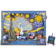Maquette Bois Tableau Van Gogh Nuit étoilée Puzzle 3D 238 pièces TH003 Starry Night Rolife