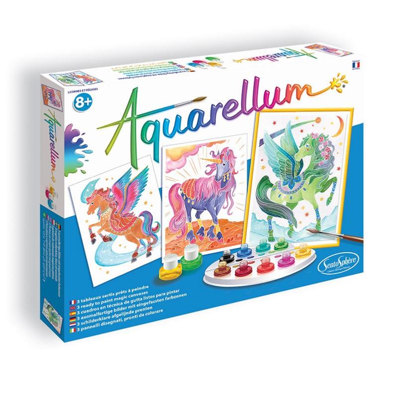 Aquarellum Chevaux Sentosphère - Kit Peinture Magique à L'aquarelle - À Partir De 8 Ans - Fabriqué En France