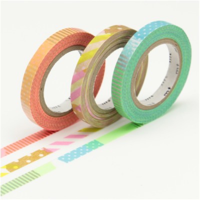 Masking Tape Slim Deco E - Set 3 Rouleaux 6mm x 10m