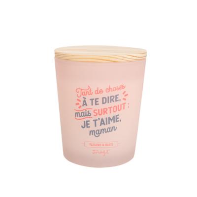 Bougie Surtout Je t'aime Maman Couvercle Bois Mr Wonderful