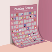 Poster à gratter 100 Défis Couple à Réaliser en Amoureux 50x70 cm Opari