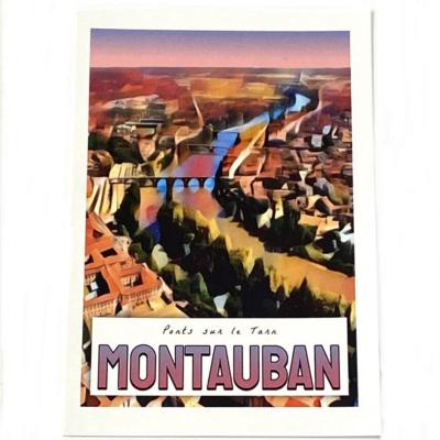 Carte postale Montauban Ponts sur le Tarn 10x15cm Collection 1 Hélidée