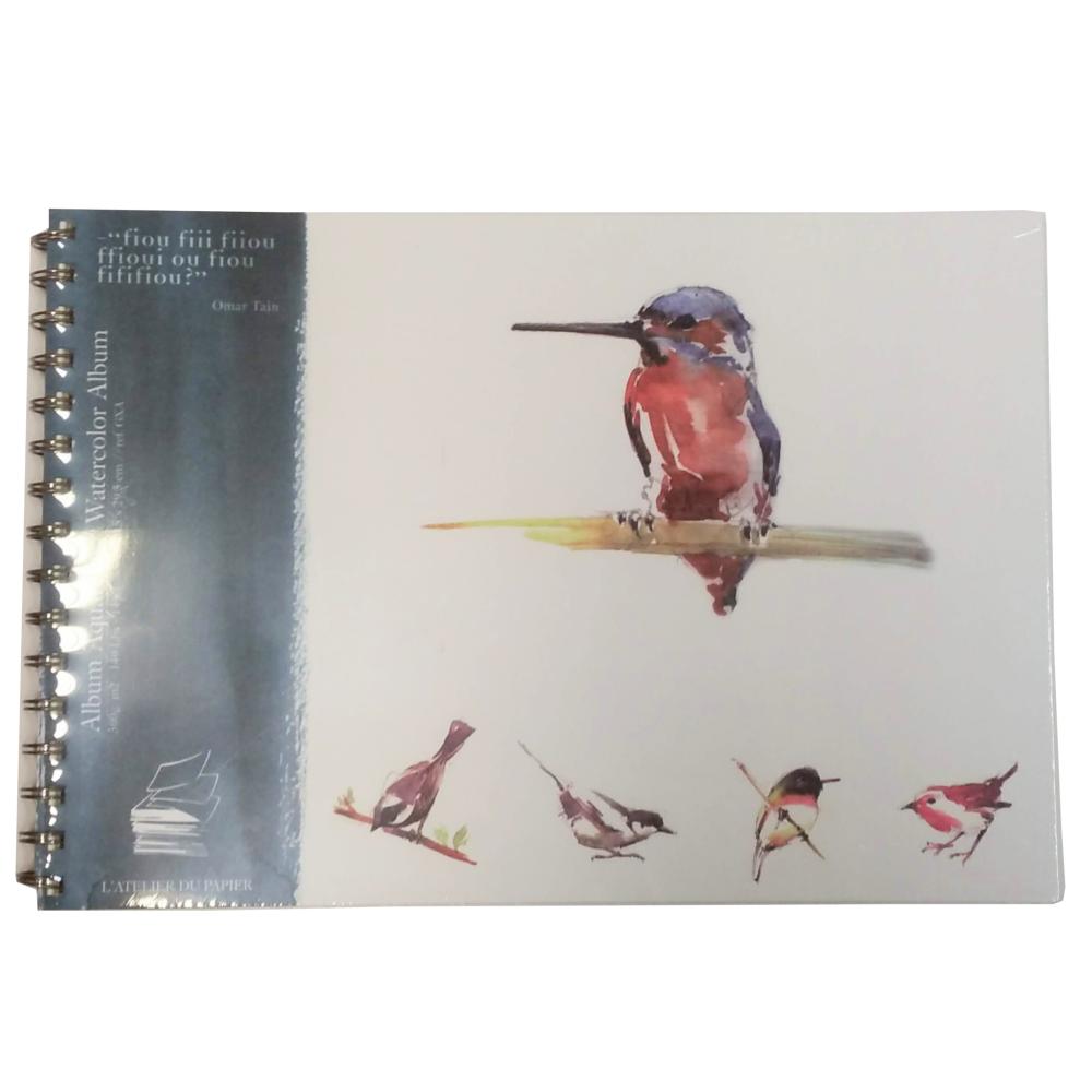 Carnet Aquarelle Oiseau 20x29 Spirale L'Atelier du Papier