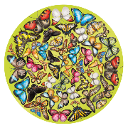 Puzzle Casse-tête Rond Double Papillon 424 pièces en Bois bi-faces Ø 28 cm Curiosi