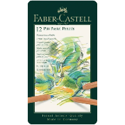 Crayons Pastel Pitt Boite métal 12 couleurs Faber Castell
