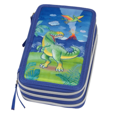 Trousse à 3 compartiments Garnie 3 zips Dinosaure Faber Castell